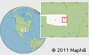 Savanna Style Location Map of ZIP code 74435, highlighted state
