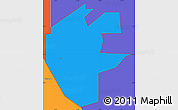 Political Simple Map of ZIP code 74435