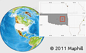 Physical Location Map of ZIP code 74437, highlighted country, highlighted state
