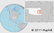 Gray Location Map of ZIP code 74440, highlighted county, highlighted state