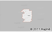 Gray 3D Map of ZIP code 74441, single color outside
