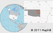Gray Location Map of ZIP code 74441, highlighted country, highlighted state