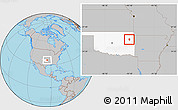 Gray Location Map of ZIP code 74441, highlighted state
