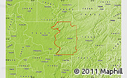 Physical Map of ZIP code 74441