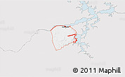 Silver Style 3D Map of ZIP code 74442, single color outside