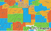 Political 3D Map of ZIP code 74445