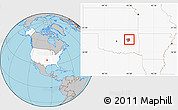 Gray Location Map of ZIP code 74445, highlighted country, highlighted county