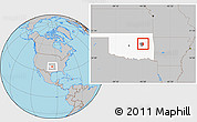 Gray Location Map of ZIP code 74445, highlighted county, highlighted state