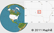 Satellite Location Map of ZIP code 74445, highlighted country, highlighted county