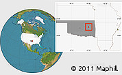 Satellite Location Map of ZIP code 74445, highlighted country, highlighted state
