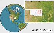 Satellite Location Map of ZIP code 74445, highlighted county, highlighted state