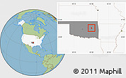 Savanna Style Location Map of ZIP code 74445, highlighted country, highlighted state