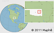Savanna Style Location Map of ZIP code 74445, highlighted state