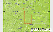 Physical Map of ZIP code 74445