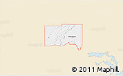 Classic Style 3D Map of ZIP code 74447, single color outside