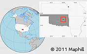 Gray Location Map of ZIP code 74447, highlighted country, highlighted state