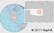 Gray Location Map of ZIP code 74447, highlighted state