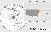 Blank Location Map of ZIP code 74452, highlighted country, highlighted state