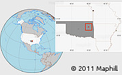 Gray Location Map of ZIP code 74454, highlighted country, highlighted state
