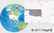 Physical Location Map of ZIP code 74454, highlighted country, highlighted state