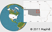 Satellite Location Map of ZIP code 74454, highlighted country, highlighted state