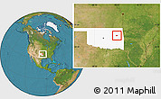 Satellite Location Map of ZIP code 74454, highlighted state