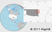 Gray Location Map of ZIP code 74457, highlighted country, highlighted state