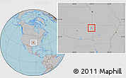 Gray Location Map of ZIP code 74457, hill shading