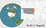 Satellite Location Map of ZIP code 74457, highlighted country, highlighted state