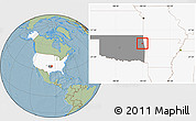 Savanna Style Location Map of ZIP code 74457, highlighted country, highlighted state, hill shading