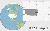 Savanna Style Location Map of ZIP code 74457, highlighted country, highlighted state