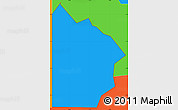 Political Simple Map of ZIP code 74457
