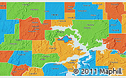 Political 3D Map of ZIP code 74461