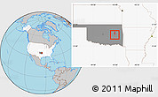 Gray Location Map of ZIP code 74461, highlighted country, highlighted state