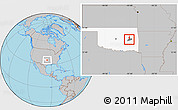 Gray Location Map of ZIP code 74461, highlighted county, highlighted state