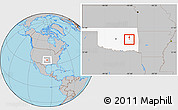 Gray Location Map of ZIP code 74461, highlighted state