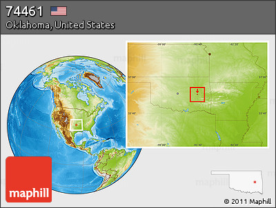 Physical Location Map of ZIP Code 74461