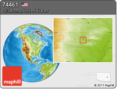 Physical Location Map of ZIP Code 74461