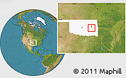 Satellite Location Map of ZIP code 74461, highlighted state