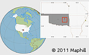 Savanna Style Location Map of ZIP code 74461, highlighted country, highlighted state
