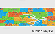Political Panoramic Map of ZIP code 74461