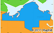 Political Simple Map of ZIP code 74461