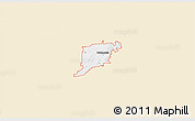 Classic Style 3D Map of ZIP code 74464, single color outside