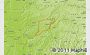 Physical Map of ZIP code 74464