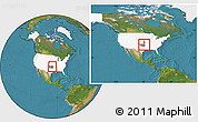 Satellite Location Map of ZIP code 74467, highlighted country, highlighted state, within the entire country