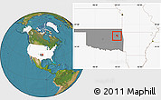 Satellite Location Map of ZIP code 74467, highlighted country, highlighted state
