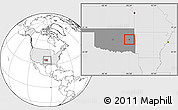 Blank Location Map of ZIP code 74469, highlighted country, highlighted state
