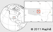 Blank Location Map of ZIP code 74469, highlighted county, highlighted state