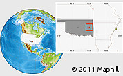 Physical Location Map of ZIP code 74469, highlighted country, highlighted state
