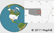 Satellite Location Map of ZIP code 74469, highlighted country, highlighted state